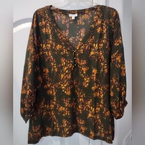 Garnet Hill Silk top size 12   XL